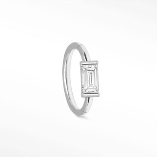Clicker 16G Diamond Baguette 14K White