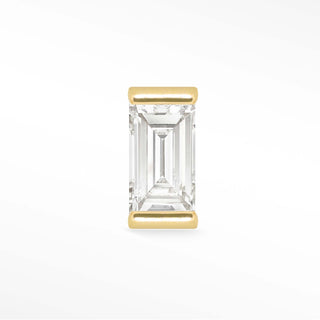Flat Back Earring Diamond Baguette 14K Yellow