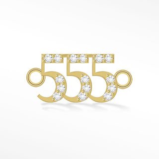 Angel Numbers 6mm Diamond 14k Yellow Gold Connectors for Permanent Jewelry