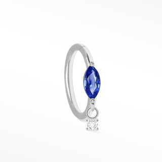 Clicker 18G Blue Sapphire Movement 14K White