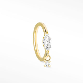 Clicker 18G Moissanite Movement 14K Yellow