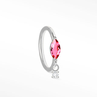 Clicker 18G Pink Sapphire Movement 14K White