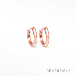 Ellie Diamond 14k Rose Gold Reversible Huggies 11mm
