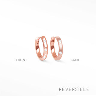 Ellie Diamond 14k Rose Gold Reversible Huggies 11mm