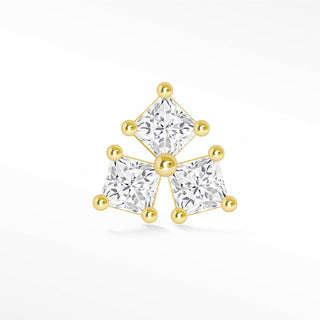 Moissanite Flat Back Earring Michelle 14k Yellow - Nina Wynn