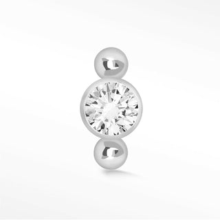 Diamond Flat Back Earring 14k White