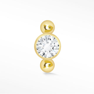 Diamond Flat Back Earring 14k Yellow