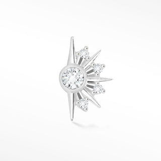 Diamond Flat Back Earring Demi Urchin 14k White - Nina Wynn