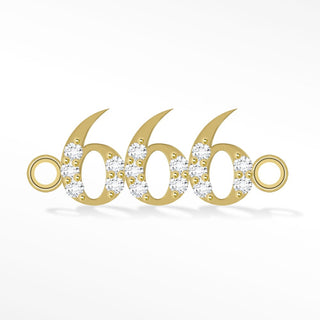 Angel Numbers 6mm Diamond 14k Yellow Gold Connectors for Permanent Jewelry