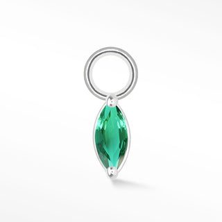 Emerald Wildling Solo Mini Charm 14K White Gold