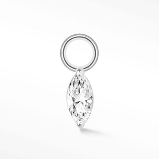 Moissanite Wildling Solo Mini Charm 14K White Gold