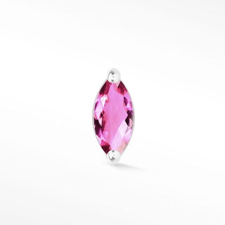 Flat Back Earring Pink Sapphire Wildling Solo 14K White