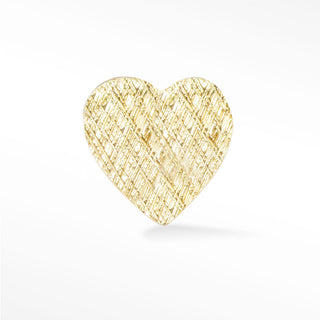 Flat Back Earring Heart Florentine 14K Yellow