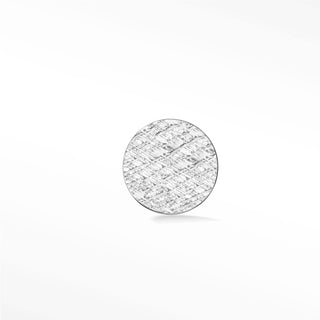 Flat Back Earring 3mm Round Florentine 14K White