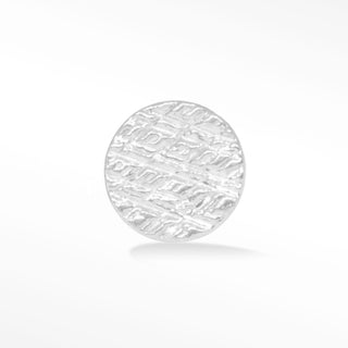 Flat Back Earring 3.5mm Round Florentine 14k White
