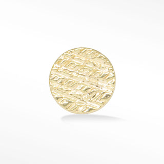 Flat Back Earring 3.5mm Round Florentine 14k Yellow