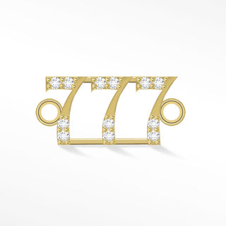 Angel Numbers 6mm Diamond 14k Yellow Gold Connectors for Permanent Jewelry