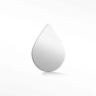 Flat Back Earring Tear Drop 14k White