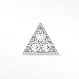 Flat Back Earring Diamond Small Pyramid 14K White