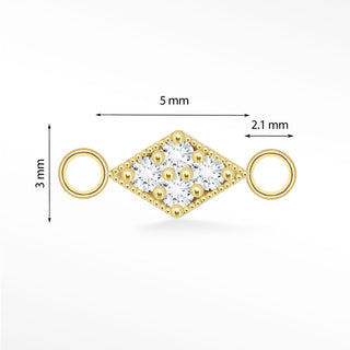 Diamond Connectors 14K Yellow for Permanent Jewelry - Nina Wynn
