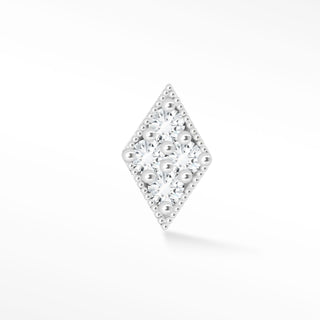 Flat Back Earring Diamond Rhombus 14k White