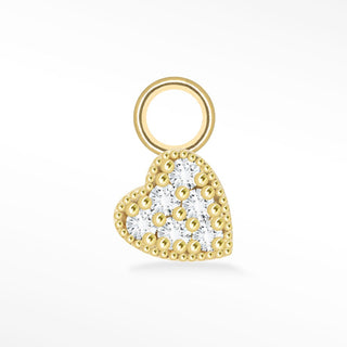 Diamond Charms Heart 14K Yellow for Permanent Jewelry - Nina Wynn