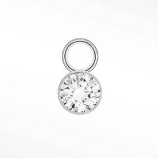 Wholesale Diamond 3mm Bezel Charms 14k White for Permanent Jewelry