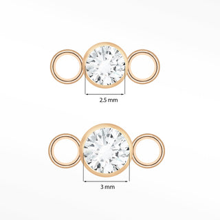 Wholesale Diamond Bezel Connectors 14k Rose for Permanent Jewelry