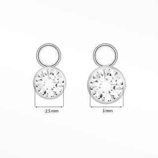 Wholesale Diamond Bezel Charms 14k White for Permanent Jewelry