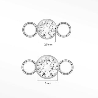 Wholesale Diamond Bezel Connectors 14k White for Permanent Jewelry