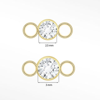 Wholesale Diamond Bezel Connectors 14k Yellow for Permanent Jewelry