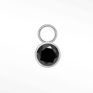 Black Diamond 2.5mm Bezel Mini Charm 14K White Gold