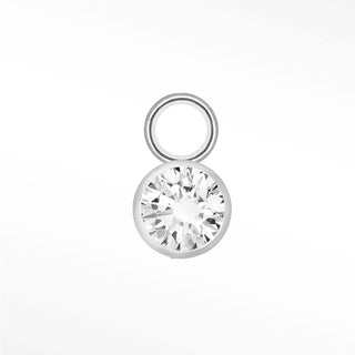 Diamond 2.5mm Bezel Mini Charm 14K White Gold