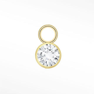 Diamond 2.5mm Bezel Mini Charm 14K Yellow Gold