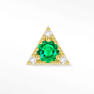 Emerald Flat Back Earring 14k Yellow