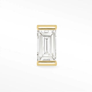 Flat Back Earring Diamond Baguette 14K Yellow