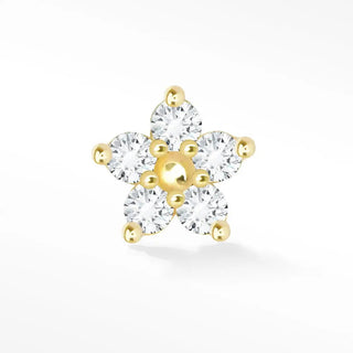 Flat Back Earring Diamond Buttercup Med 14k Yellow