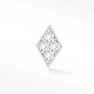 Flat Back Earring Diamond Rhombus 14k White