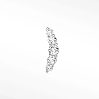 Flat Back Earring Diamond Croissant Pave Small 14k White