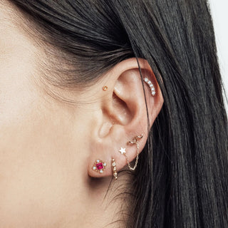 Flat Back Earring Star Crossed 14k Yellow