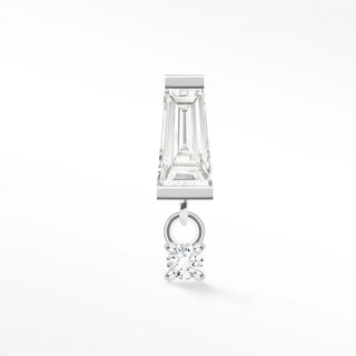 Flat Back Earring Moissanite Dynamic Drop 14k White