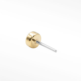 Flat Back Earring Emerald 1.5mm Bezel 14k Yellow
