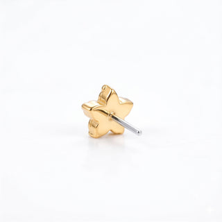 Flat Back Earring Black Diamond Buttercup Small 14k Yellow