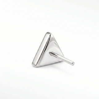 Flat Back Earring Diamond Pyramid Trio 14k White