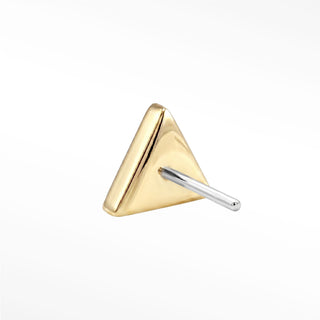 Flat Back Earring Diamond Pyramid Trio 14k Yellow