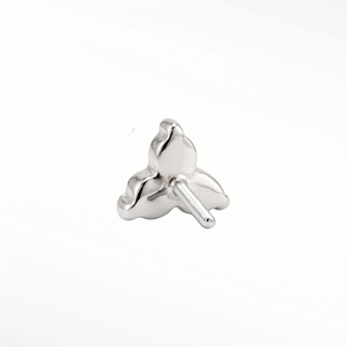 Flat Back Earring Diamond Trinity Small 14k White