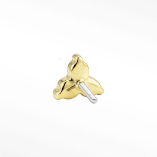 Flat Back Earring Diamond Trinity Small 14k Yellow