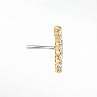 Flat Back Earring Diamond Croissant Pave Med 14k Yellow