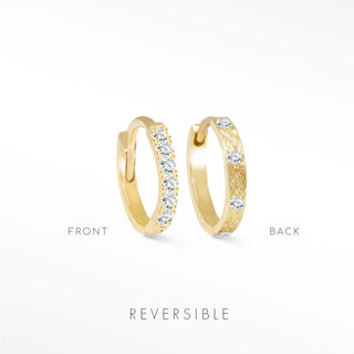 Diamond Huggie Earrings | Natalie Wynning Reversible Hoops