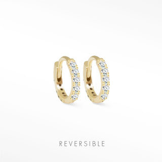 Diamond Huggie Earrings | Natalie Wynning Reversible Hoops